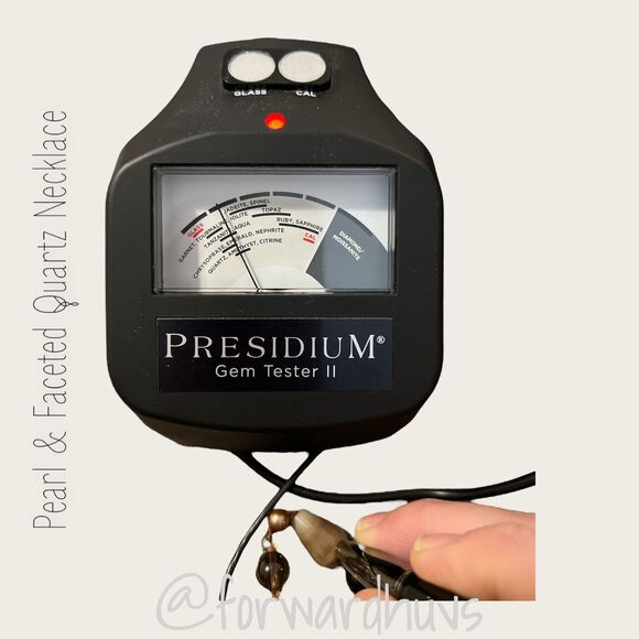 Pearl and Faceted Quartz Necklace - 925 Sterling Silver Clasp - Picture 12 of 14